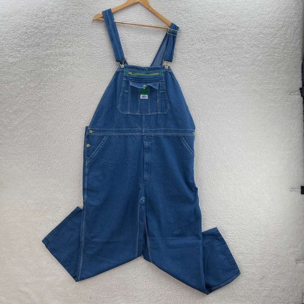 Liberty Overalls Mens 46x30 Blue Denim Bibs Workwear Farm Outdoor Chore Ranch